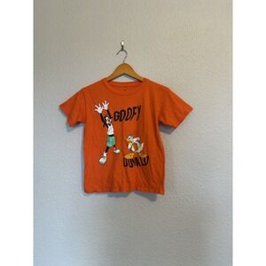 Disney Parks Goofy Donald Duck Orange T Shirt Youth Size Large Vintage Y2K
